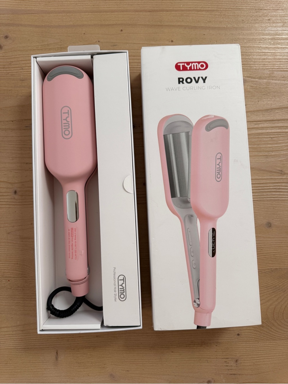 TYMO Rovy Pink Wave Curling Iron - Compact Hair Styler